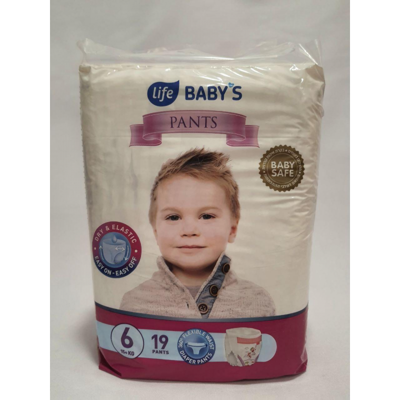 Підгузки-трусики Life Baby’s  6  розміру 15+ кг  19 штуки