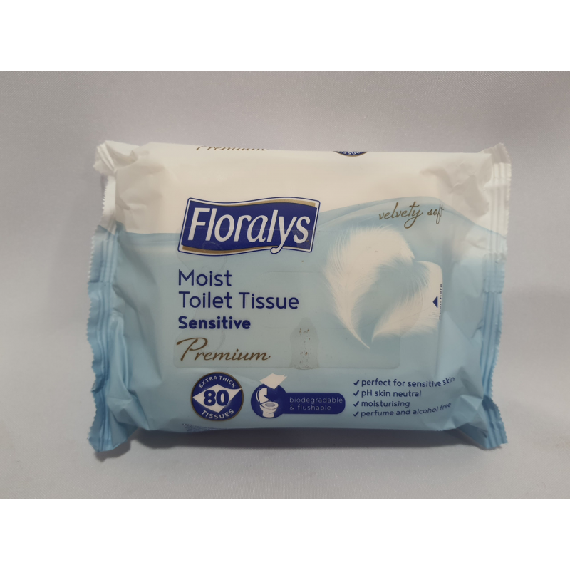 Вологий туалетний папір Floralys sensitive 80 шт в уп.