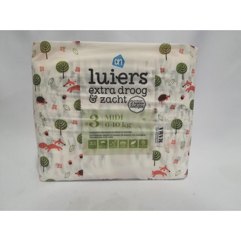 Підгузки преміум класу AN Luiers Extra Droog & Zacht Розмір 3 (33 шт.) - Нідерланди