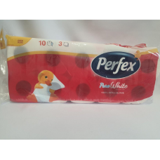 Туалетний папір Perfex  3-х шаровий 100% целюлоза в упаковці 10 рулонів.