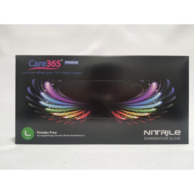 Рукавиця нітріл чорна L CARE365  50 пар в упаковке